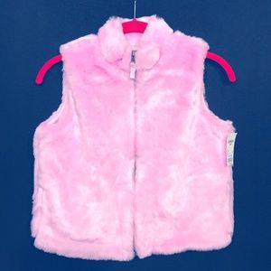 OshKosh B'gosh Pink Faux Fur Vest Size 12 "NWT"
